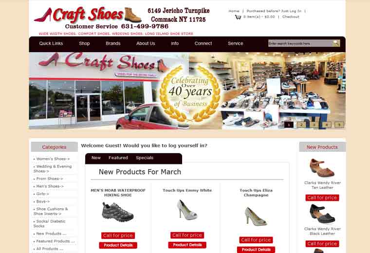 shoe store websites